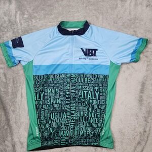 Primal Shirt VBT Biking Vacations Mens Medium Blue Green Xanterra Cycling Jersey